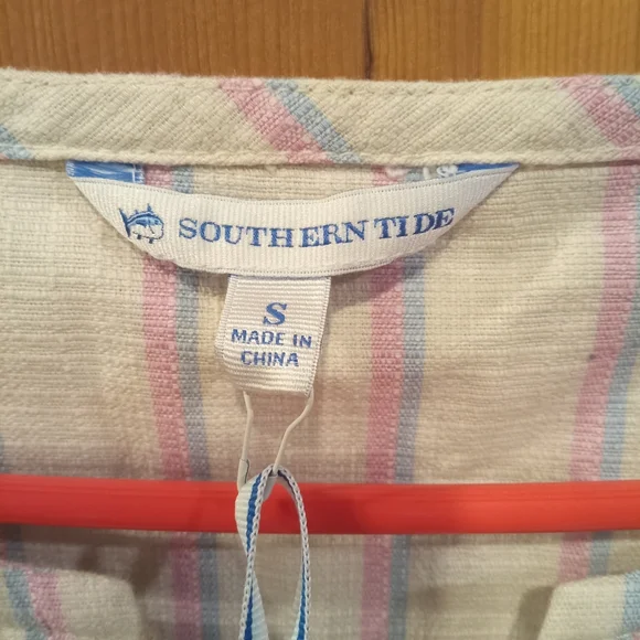 NWT Southern Tide pink blue striped cotton dress size S - Picture 5 of 6